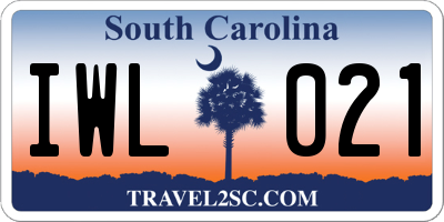 SC license plate IWL021