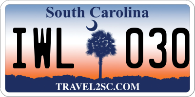 SC license plate IWL030