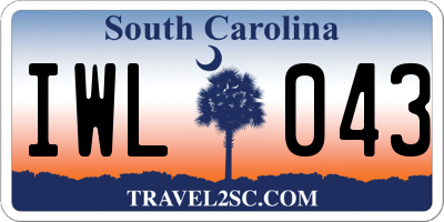 SC license plate IWL043