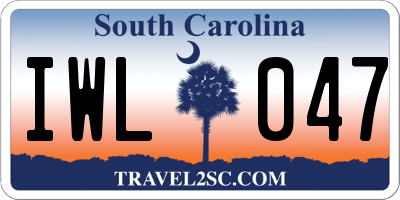 SC license plate IWL047