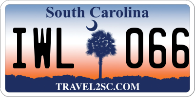 SC license plate IWL066