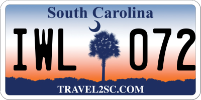 SC license plate IWL072