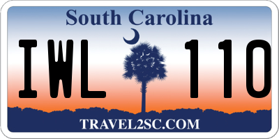 SC license plate IWL110