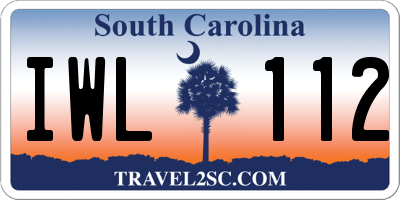 SC license plate IWL112