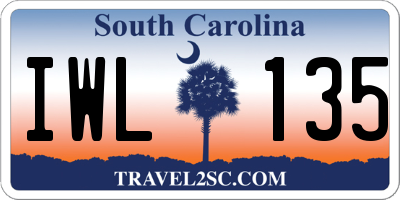 SC license plate IWL135