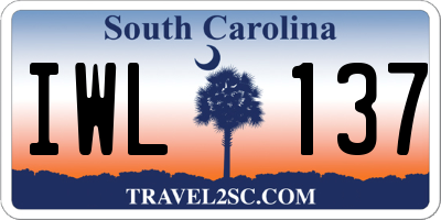 SC license plate IWL137