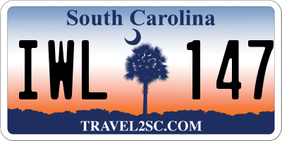 SC license plate IWL147