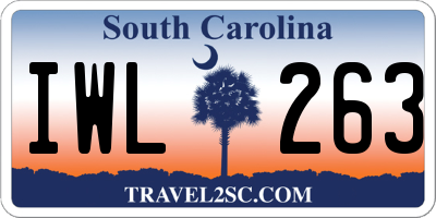SC license plate IWL263