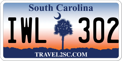 SC license plate IWL302