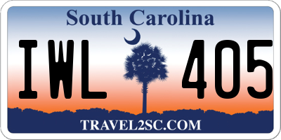 SC license plate IWL405