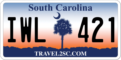 SC license plate IWL421