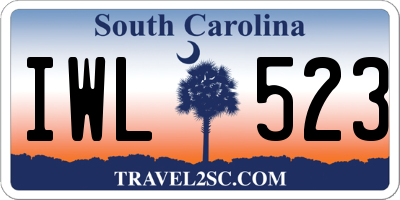 SC license plate IWL523