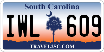 SC license plate IWL609