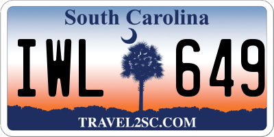 SC license plate IWL649