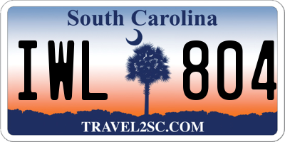SC license plate IWL804