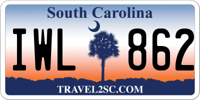 SC license plate IWL862