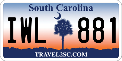 SC license plate IWL881