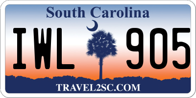 SC license plate IWL905