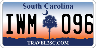 SC license plate IWM096