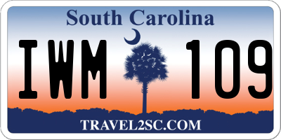 SC license plate IWM109