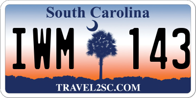 SC license plate IWM143