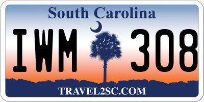 SC license plate IWM308