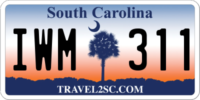 SC license plate IWM311