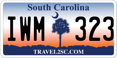 SC license plate IWM323