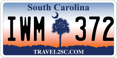 SC license plate IWM372