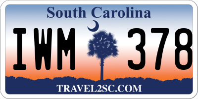 SC license plate IWM378