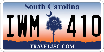 SC license plate IWM410