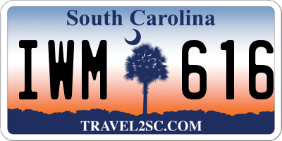 SC license plate IWM616