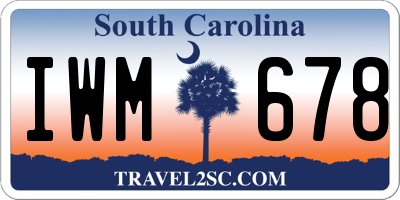 SC license plate IWM678