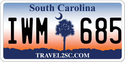 SC license plate IWM685