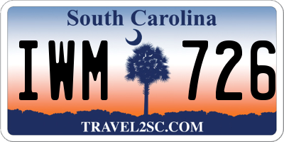 SC license plate IWM726