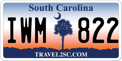 SC license plate IWM822