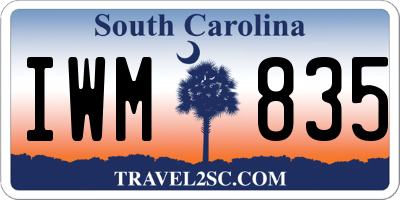 SC license plate IWM835
