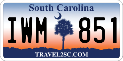SC license plate IWM851