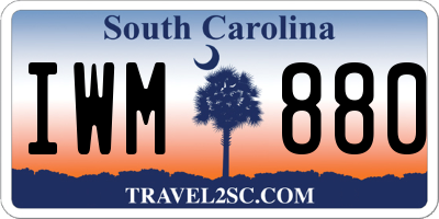 SC license plate IWM880