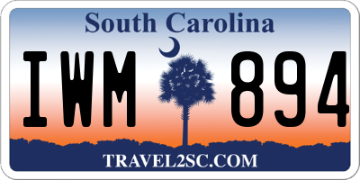 SC license plate IWM894