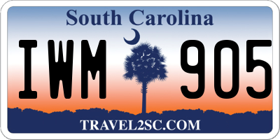 SC license plate IWM905