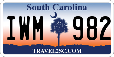 SC license plate IWM982