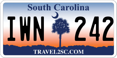 SC license plate IWN242