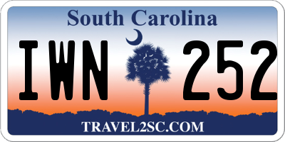SC license plate IWN252