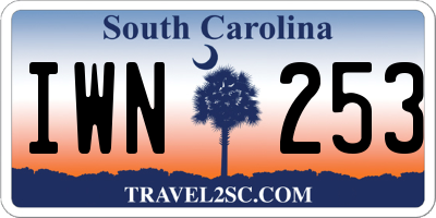 SC license plate IWN253