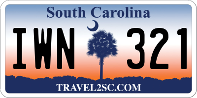 SC license plate IWN321