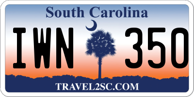 SC license plate IWN350