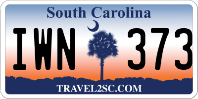 SC license plate IWN373