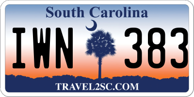 SC license plate IWN383