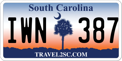 SC license plate IWN387